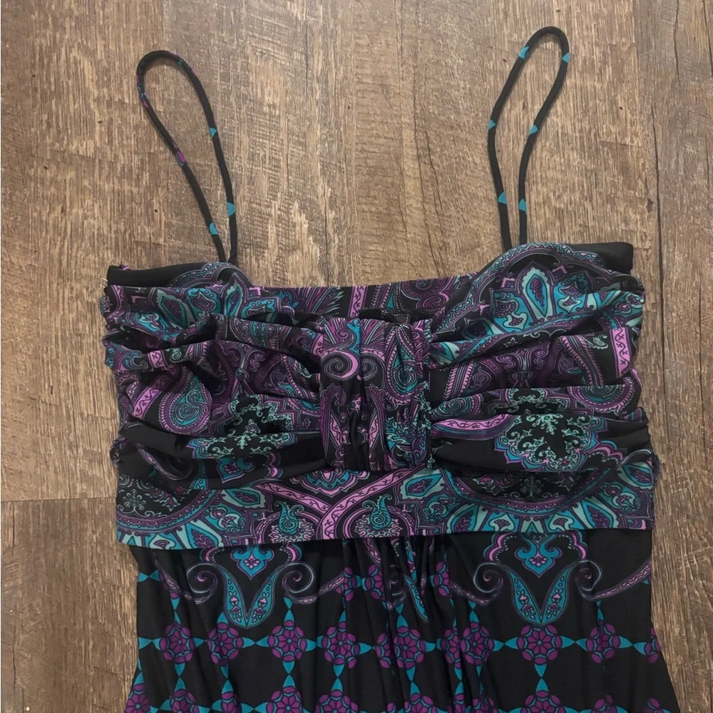 Therapy Black and Purple Patterned Maxi Dress - Picture 2 of 3